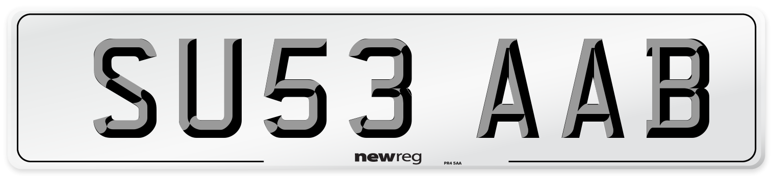 SU53 AAB Number Plate from New Reg